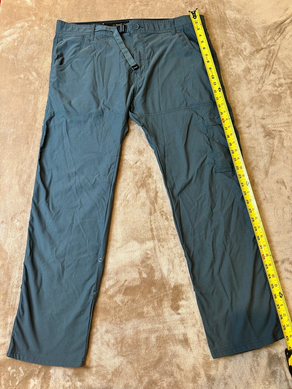 prAna Men's Slim Fit Hiking Pants 40x30 Blue Gray Cargo Outdoor